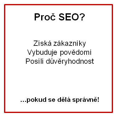 Proč optimalizace pro vyhledávače (SEO)?